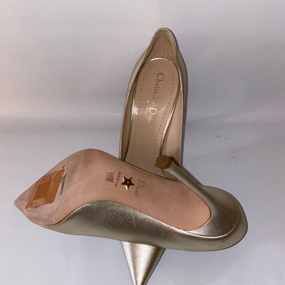 DIOR Metallic Lambskin Pointed Toe D-Moi Pumps 40 NEW - Picture 16 of 17